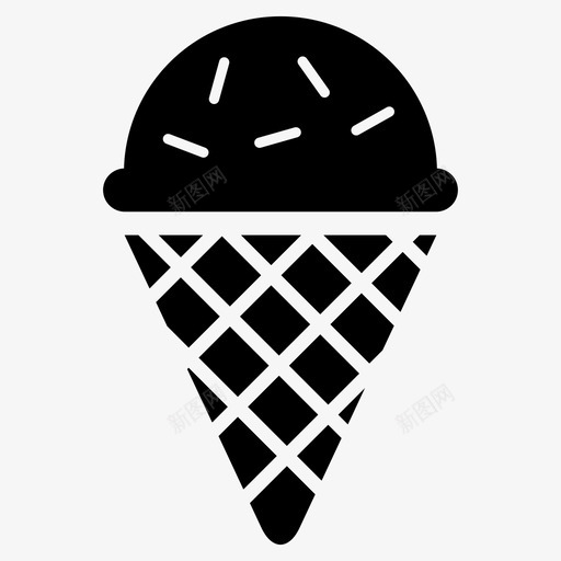 冰淇淋蛋卷甜点图标svg_新图网 https://ixintu.com 冰淇淋 甜点 蛋卷 食物