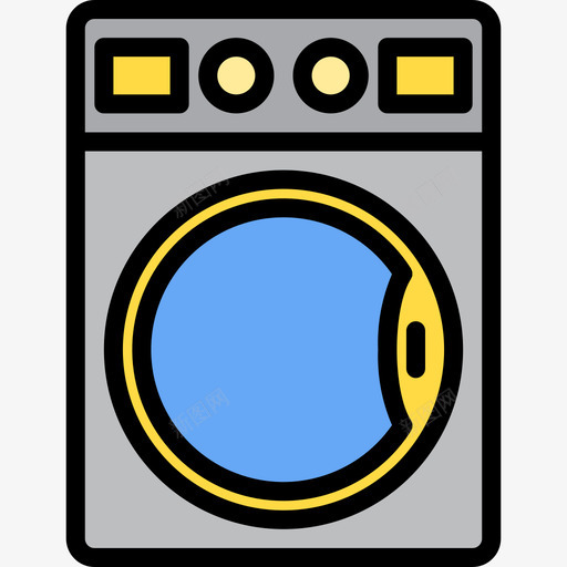 洗衣机家用电器设备2线性颜色图标svg_新图网 https://ixintu.com 家用电器设备2 洗衣机 线性颜色