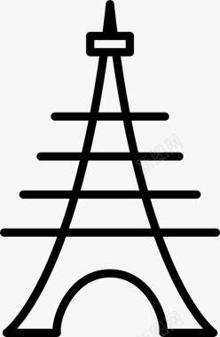 塔楼埃菲尔铁塔地标图标图标