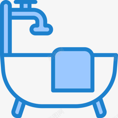 浴缸家具和家用27蓝色图标图标