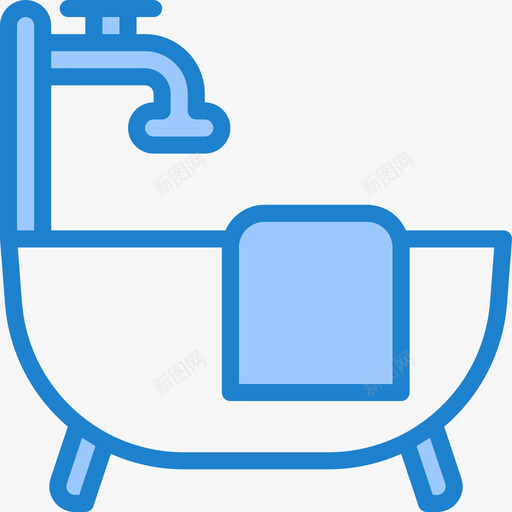浴缸家具和家用27蓝色图标svg_新图网 https://ixintu.com 家具 家用 浴缸 蓝色