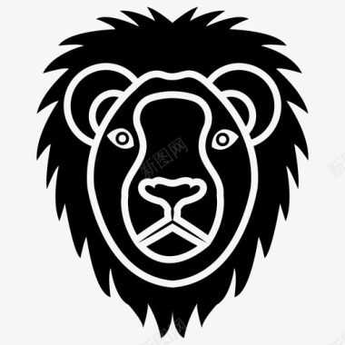 狮子非洲动物濒危物种图标图标
