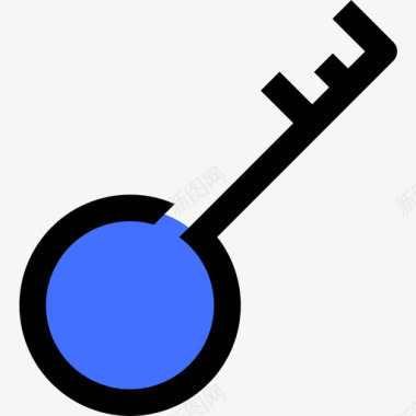 钥匙电脑34蓝色图标图标