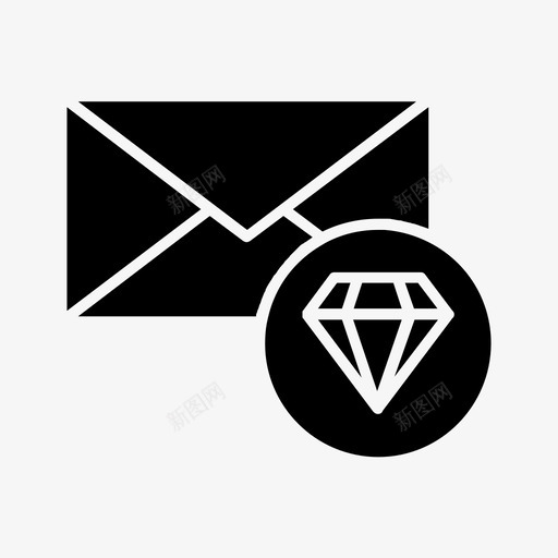 vip钻石信封图标svg_新图网 https://ixintu.com vip 信件 信封 字形 电子邮件 邮件 钻石