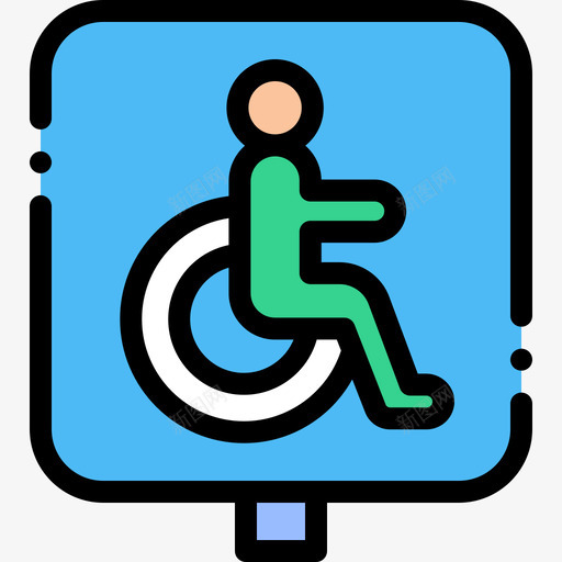 残疾人残疾人2线性颜色图标svg_新图网 https://ixintu.com 残疾人 线性 颜色