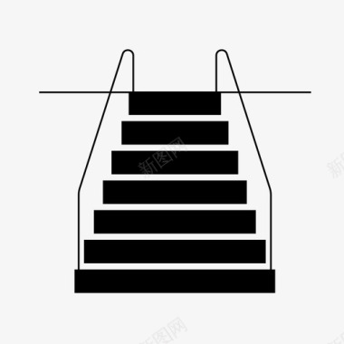 楼梯生长扶手图标图标