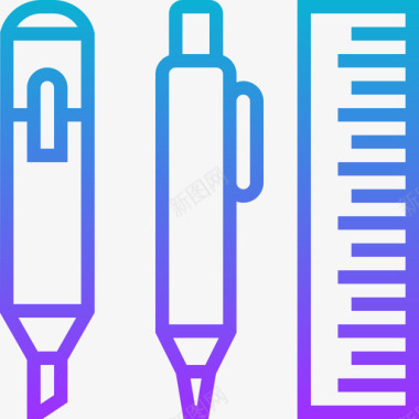 铅笔在线教育16梯度图标图标