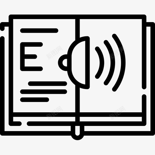 有声书在线学习22线性图标svg_新图网 https://ixintu.com 在线学习 有声 线性