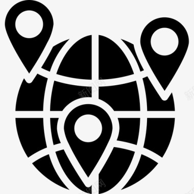 全球网格导航17填充图标图标