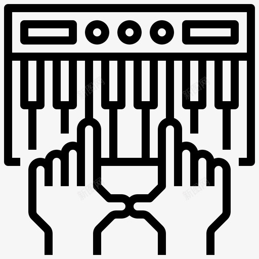 合成器音乐80线性图标svg_新图网 https://ixintu.com 合成器 线性 音乐