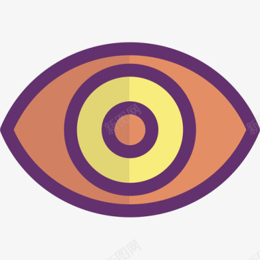 眼睛基本图标9线性颜色图标