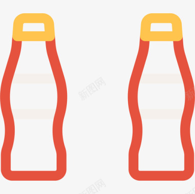 苏打水瓶40号酒吧线性颜色图标图标