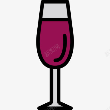 酒杯食品和饮料7线性颜色图标图标