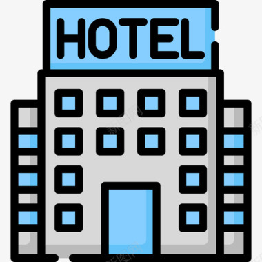 酒店婚礼167线性颜色图标图标