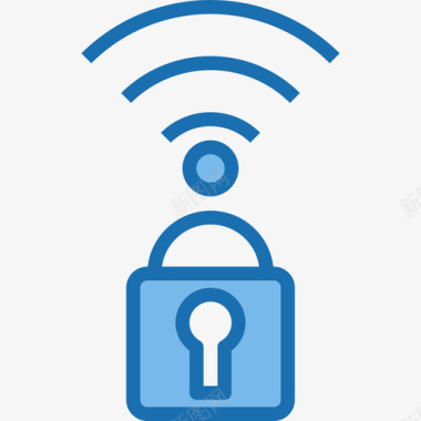锁互联网安全42蓝色图标图标