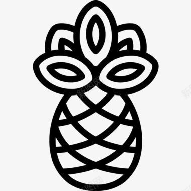 菠萝热带24线形图标图标
