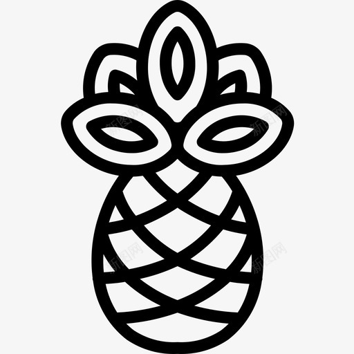 菠萝热带24线形图标svg_新图网 https://ixintu.com 热带24 线形 菠萝