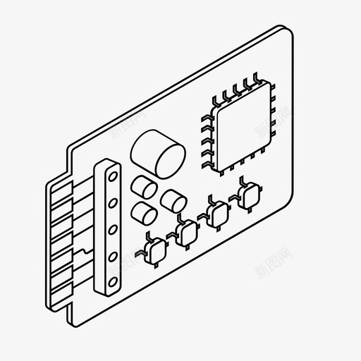 芯片集成电路微芯片图标svg_新图网 https://ixintu.com 技术 电路 芯片 集成电路