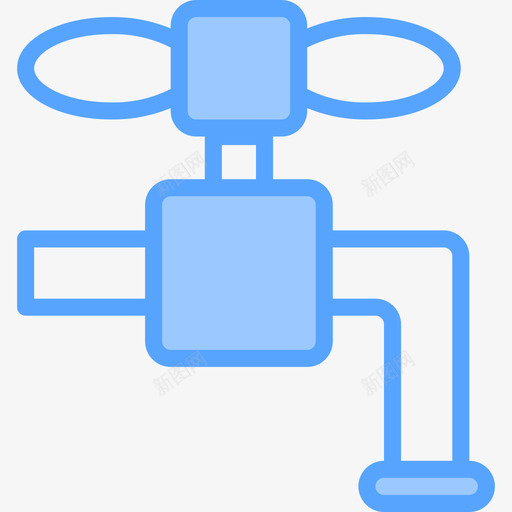 水龙头家装浴室5蓝色图标svg_新图网 https://ixintu.com 家装 水龙头 浴室 蓝色