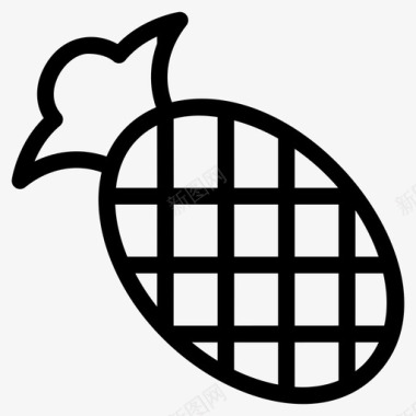 菠萝有机食品热带水果图标图标