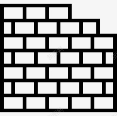 砖墙工程44直线图标图标