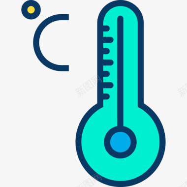 温度计天气191线性颜色图标图标