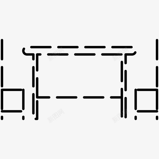 餐厅椅子桌子图标svg_新图网 https://ixintu.com 图标 桌子 椅子 虚线 餐厅