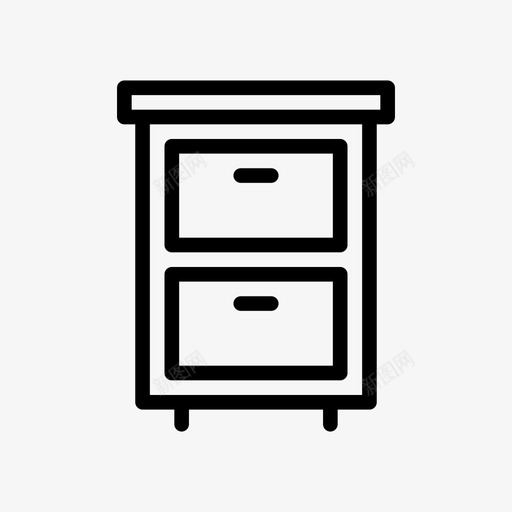 抽屉橱柜家具图标svg_新图网 https://ixintu.com 室内 家具 抽屉 木材 橱柜 酒店和餐厅线和字形图标