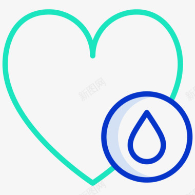 心脏保健14轮廓颜色图标图标