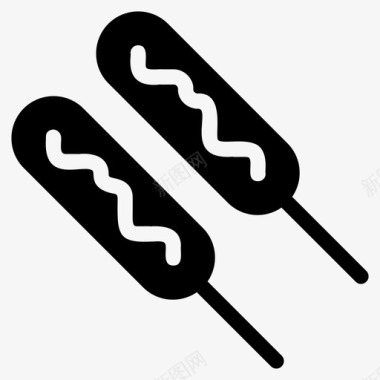玉米狗烧烤食物图标图标