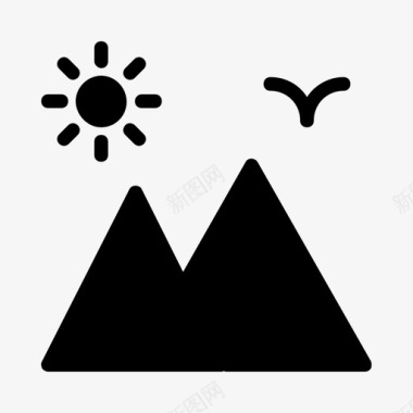山鸟太阳图标图标
