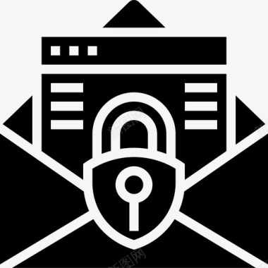机密电子邮件机密信息5字形图标图标
