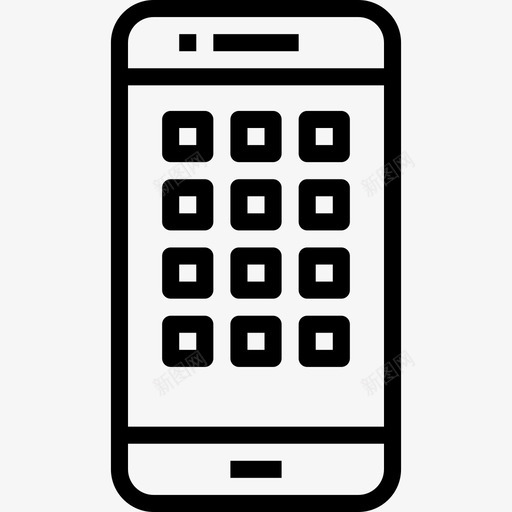 智能手机小工具3线性图标svg_新图网 https://ixintu.com 小工具3 智能手机 线性