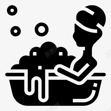 浴缸浴室妇科医生图标图标