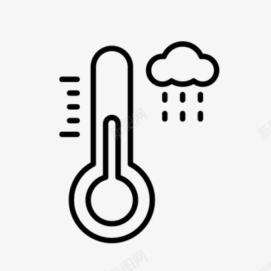 天气温度温度计图标图标