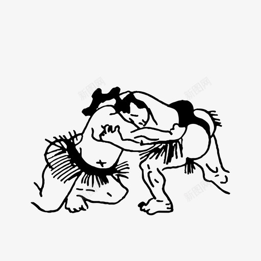 相扑斗士格斗运动图标svg_新图网 https://ixintu.com 摔跤 格斗 相扑 相扑斗士 运动