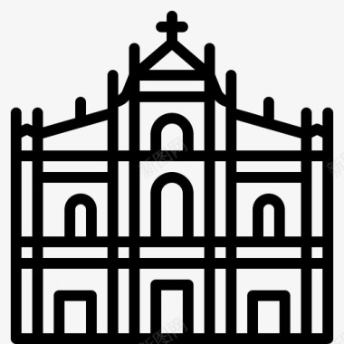 澳门圣保罗大教堂教堂地标性轮廓图标图标