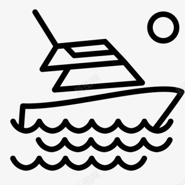游艇海滩船图标图标