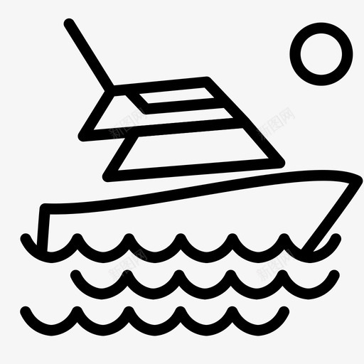 游艇海滩船图标svg_新图网 https://ixintu.com 乐趣 假期 夏日 暑假 海滩 游艇