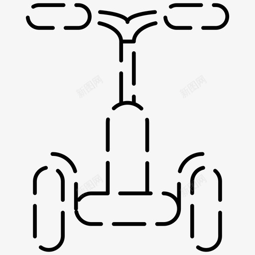 滑板车自行车电子产品虚线图标svg_新图网 https://ixintu.com 图标 滑板车 电子产品 自行车 虚线