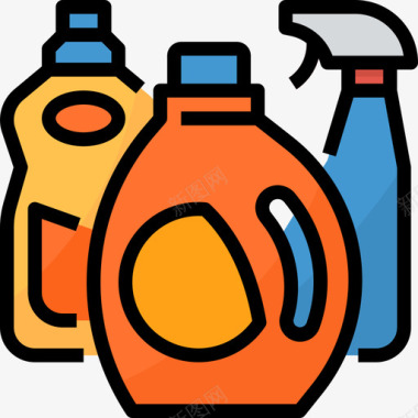 洗涤剂超市28线性颜色图标图标