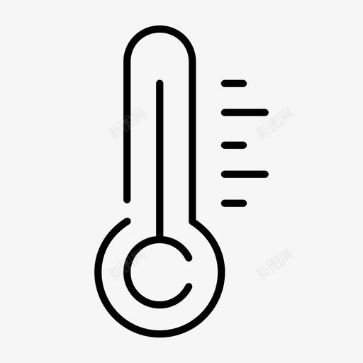 温度计摄氏度度数图标svg_新图网 https://ixintu.com 度数 接口图标间隙窄 摄氏度 水银柱 温度 温度计