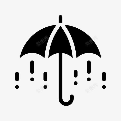 雨伞防护雨天图标svg_新图网 https://ixintu.com 晴天 秋实中 防护 雨伞 雨天