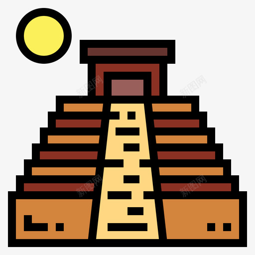 玛雅金字塔埃及29线性颜色图标svg_新图网 https://ixintu.com 埃及 玛雅 线性 金字塔 颜色