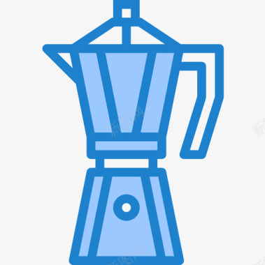 水壶咖啡51蓝色图标图标