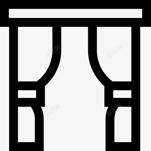 窗帘室内4线性图标svg_新图网 https://ixintu.com 室内设计4 窗帘 线性