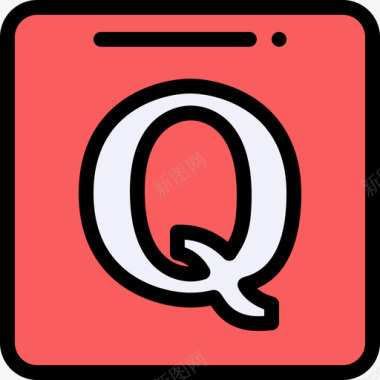 Quora社交媒体73线性颜色图标图标