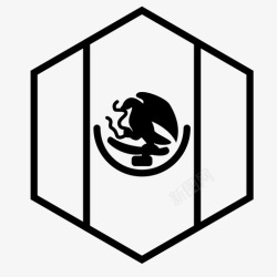 六边形的轮廓墨西哥国旗国家世界图标高清图片