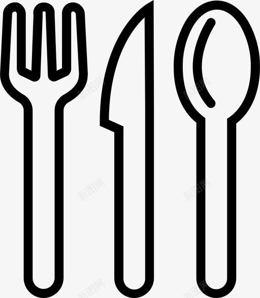 餐具叉子刀子图标svg_新图网 https://ixintu.com 刀子 勺子 叉子 烹饪 餐具