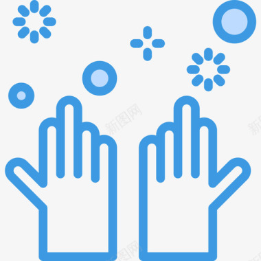 手套清洁52蓝色图标图标